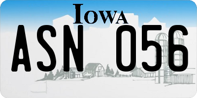 IA license plate ASN056