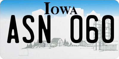 IA license plate ASN060