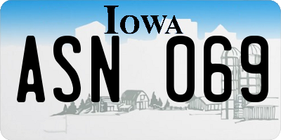 IA license plate ASN069
