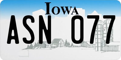 IA license plate ASN077