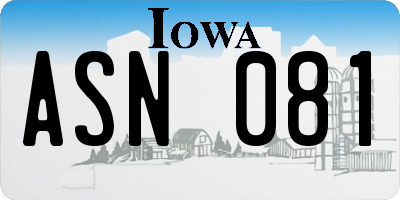 IA license plate ASN081
