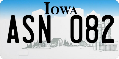 IA license plate ASN082