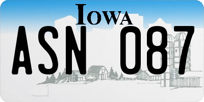 IA license plate ASN087