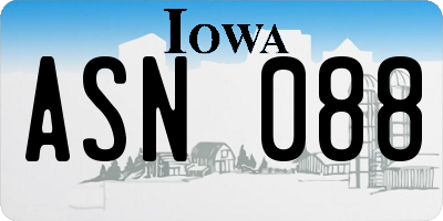 IA license plate ASN088