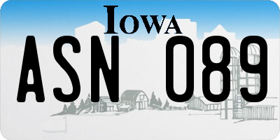 IA license plate ASN089