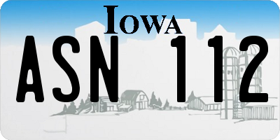 IA license plate ASN112