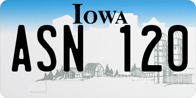 IA license plate ASN120