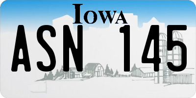IA license plate ASN145