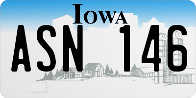 IA license plate ASN146