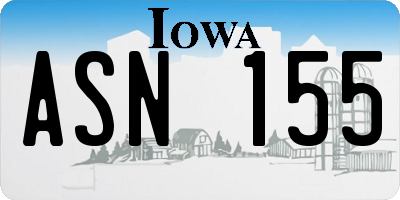 IA license plate ASN155