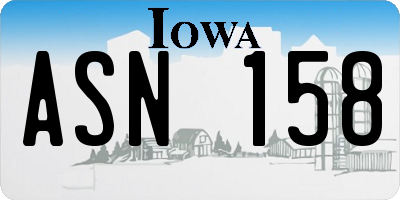 IA license plate ASN158