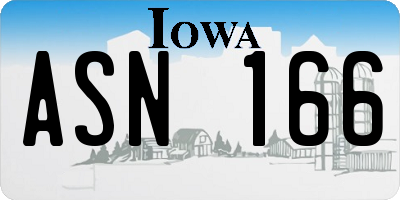 IA license plate ASN166