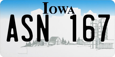 IA license plate ASN167