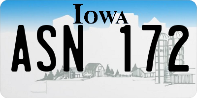 IA license plate ASN172