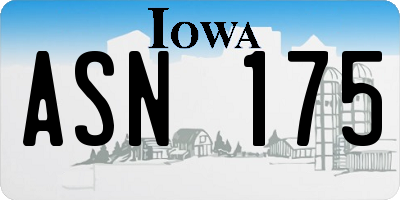 IA license plate ASN175