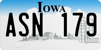 IA license plate ASN179