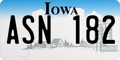 IA license plate ASN182