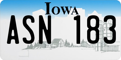 IA license plate ASN183