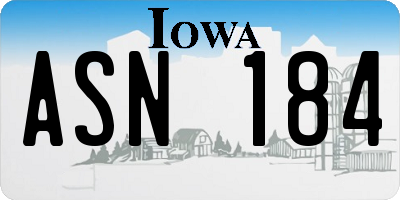 IA license plate ASN184