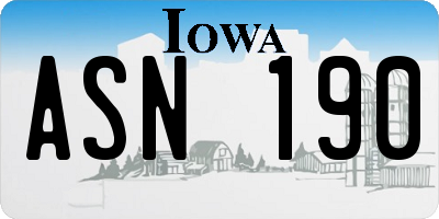 IA license plate ASN190