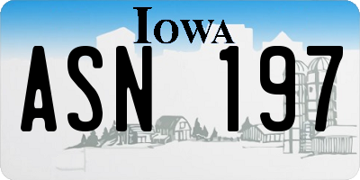 IA license plate ASN197