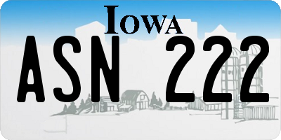 IA license plate ASN222