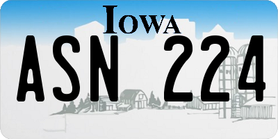 IA license plate ASN224