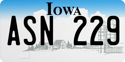 IA license plate ASN229