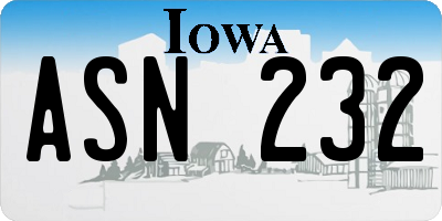 IA license plate ASN232