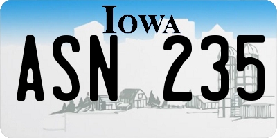 IA license plate ASN235