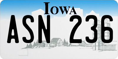 IA license plate ASN236