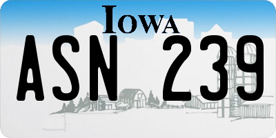 IA license plate ASN239