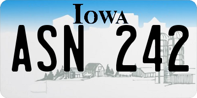 IA license plate ASN242