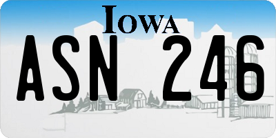 IA license plate ASN246