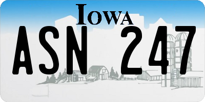 IA license plate ASN247