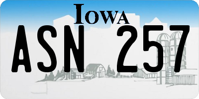 IA license plate ASN257