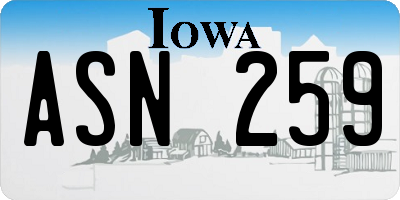 IA license plate ASN259