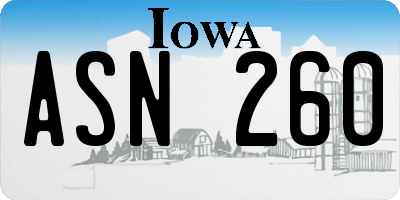 IA license plate ASN260