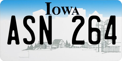 IA license plate ASN264