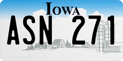 IA license plate ASN271