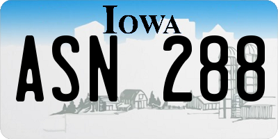 IA license plate ASN288