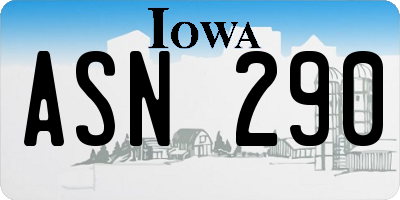 IA license plate ASN290