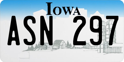 IA license plate ASN297