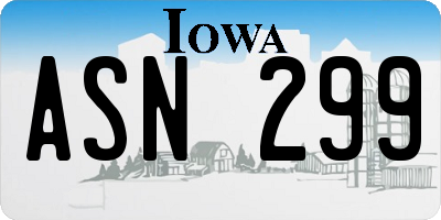 IA license plate ASN299
