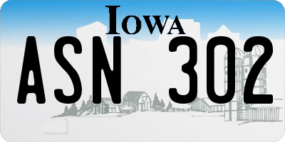 IA license plate ASN302