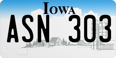 IA license plate ASN303