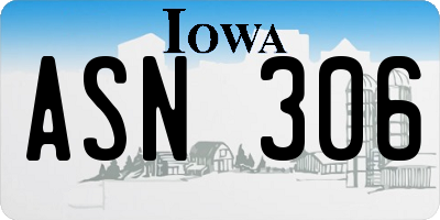 IA license plate ASN306