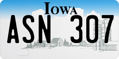 IA license plate ASN307