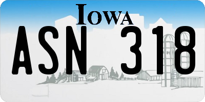 IA license plate ASN318