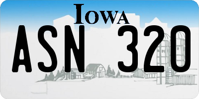 IA license plate ASN320